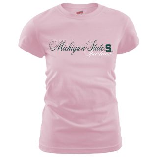 MJ Soffe Womens Michigan State Spartans T Shirt   Soft Pink   Size Large,