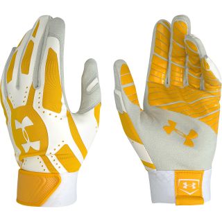 UNDER ARMOUR Adult Motive Batting Gloves   Size Xl, White/yellow