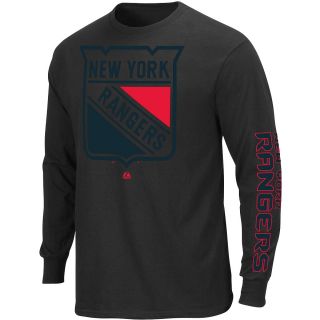 MAJESTIC ATHLETIC Mens New York Rangers Goal Crease Long Sleeve T Shirt   Size