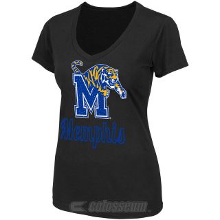 COLOSSEUM Womens Memphis Tigers Vegas V Neck T Shirt   Size Xl, Black