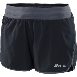 ASICS Womens Distance 3.5 Shorts   Size Large, Black/steel