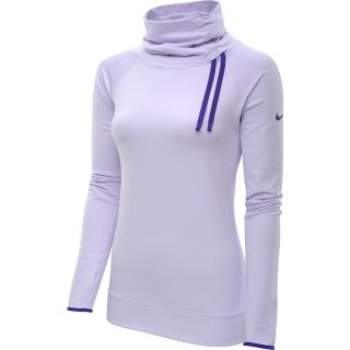 NIKE Womens Pro Hyperwarm Fitted Side Tie Top   Size Small, Violet/purple