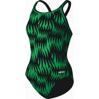 Dolfin Chloraban Max Print DBX Back Swimsuit Womens   Size 38, Max Green