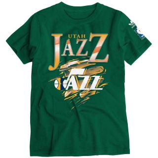 adidas Youth Utah Jazz Retro Short Sleeve T Shirt   Size Small, Hunter