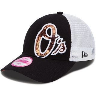 NEW ERA Womens Baltimore Orioles Sequin Shimmer 9FORTY Adjustable Cap   Size