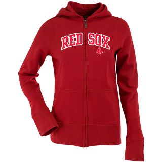 Antigua Womens Boston Red Sox Signature Hood Applique Full Zip Sweatshirt  