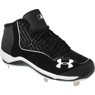UNDER ARMOUR Mens Ignite Mid ST CC Baseball Cleats   Size 11, Black/white