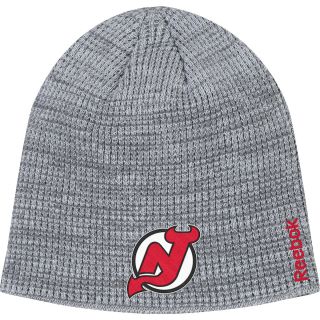 REEBOK Mens New Jersey Devils Center Ice Draft Knit Hat, Grey
