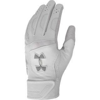 UNDER ARMOUR Adult Epic Batting Gloves   Size Large, White/white