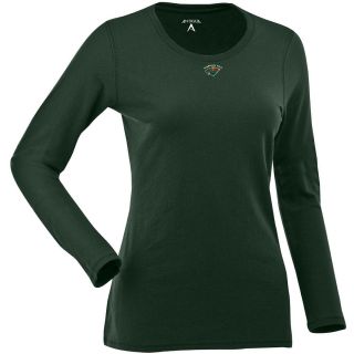 Antigua Womens Minnesota Wild Relax LS 100% Cotton Washed Jersey Scoop Neck