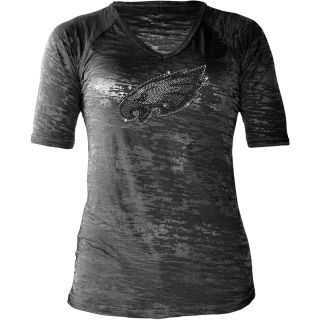 Touch By Alyssa Milano Womens Philadelphia Eagles Rhinestone Logo T Shirt  