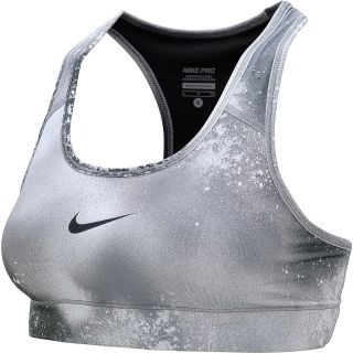 NIKE Womens Pro Printed Sports Bra   Size Large, Base Grey/black