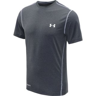 UNDER ARMOUR Mens HeatGear Sonic Fitted Short Sleeve Top   Size Small, Carbon