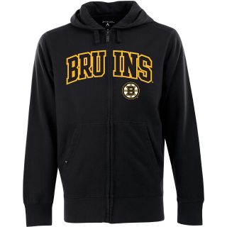 Antigua Mens Boston Bruins Full Zip Hooded Applique Sweatshirt   Size Medium,