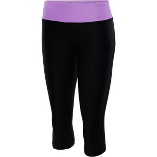 UNDER ARMOUR Womens Sonic Capris   Size Small, Black/bloom