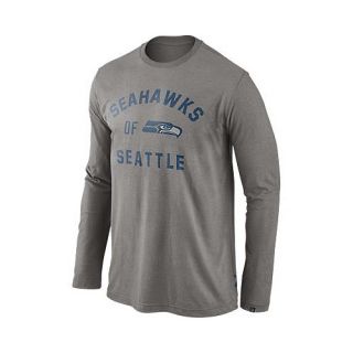 NIKE Mens Seattle Seahawks Of The City Long Sleeve T Shirt   Size Large, Grey