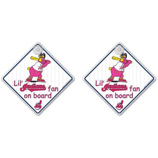 Team ProMark Cleveland Indians Lil Fan on Board Sign 2 Pack with Suction Cup