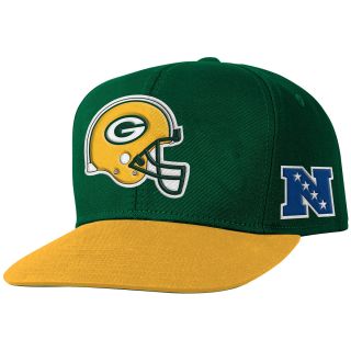NFL Team Apparel Youth Green Bay Packers Helmet Logo Snapback Team Color Cap  