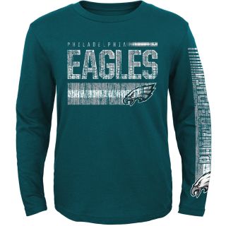 NFL Team Apparel Youth Philadelphia Eagles Rewind Forward Long Sleeve T Shirt  