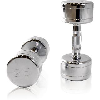 Cap Barbell 25lb Chromed Dumbbell with Contoured Handle (SDCG 025)