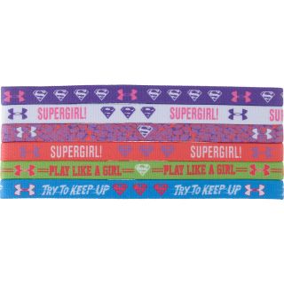 UNDER ARMOUR Girls Alter Ego Supergirl Headbands   6 Pack, Brilliance/blue