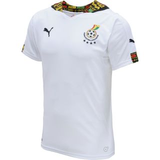 PUMA Mens Ghana 2014 Home Replica Soccer Jersey   Size Medium, White