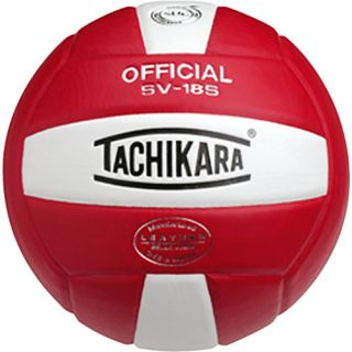 Tachikara SV18S Composite Leather Volley Ball, Scarlet/white (SV18S.SCW)