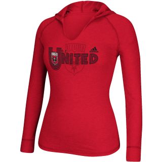 adidas Womens D.C. United Throw In Hooded Long Sleeve T Shirt   Size Small,
