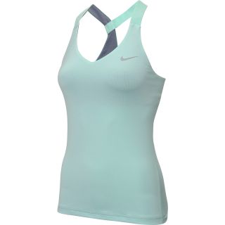 NIKE Womens Advantage Solid Tennis Tank   Size Large, Arctic Green/silver