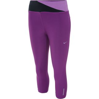 NIKE Womens Twisty Cropped Running Capris   Size XS/Extra Small, Grape/silver