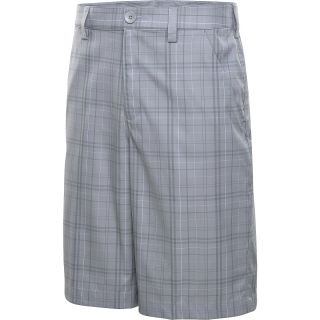 UNDER ARMOUR Mens Forged Plaid Golf Shorts 3.0   Size 32, Aluminum/steel