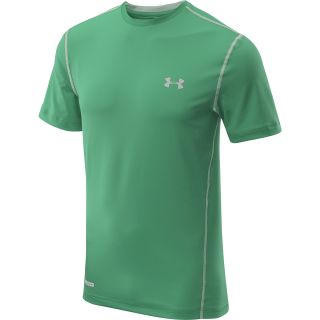 UNDER ARMOUR Mens HeatGear Sonic Fitted Short Sleeve Top   Size Small, Astro