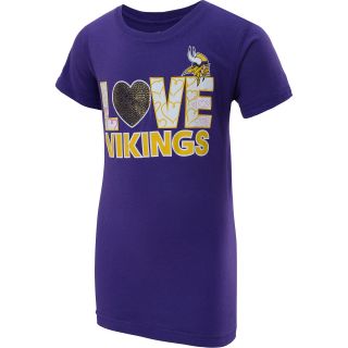 NFL Team Apparel Girls Minnesota Vikings Feel The Love Short Sleeve T Shirt  
