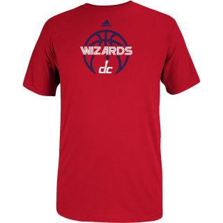 adidas Mens Washington Wizards Total Game Short Sleeve T Shirt   Size Small,