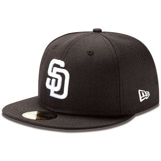 NEW ERA Mens San Diego Padres 59FIFTY Basic Black and White Fitted Cap   Size