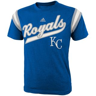 adidas Youth Kansas City Royals Vintage Short Sleeve T Shirt   Size Medium,
