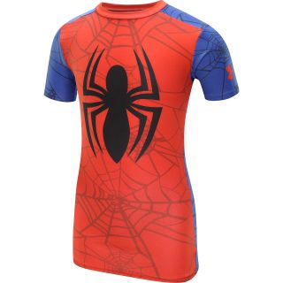 UNDER ARMOUR Boys Alter Ego Spider Man Fitted Baselayer Top   Size Large,