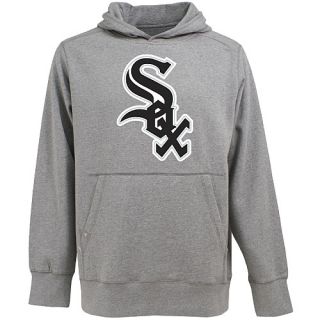 Antigua Mens Chicago White Sox Signature Hood Applique Gray Pullover
