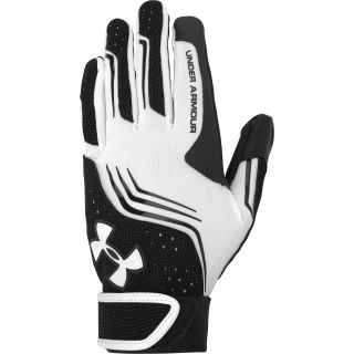 UNDER ARMOUR Adult Clean Up V Batting Gloves   Size Small, White/black