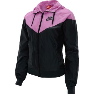 NIKE Womens Windrunner Full Zip Running Jacket   Size Large, Black/white/black