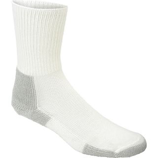 THORLO Mens XJ Thick Cushion Running Crew Socks   Size Medium, White/platinum