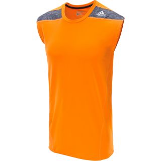 adidas Mens TechFit Fitted Sleeveless T Shirt   Size Large, Solar Zest
