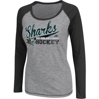 MAJESTIC ATHLETIC Womens San Jose Sharks Backcheck Raglan Long Sleeve T Shirt  