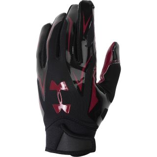 UNDER ARMOUR Adult F4 Football Receiver Gloves   Size Medium, Maroon/black