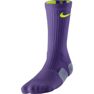 NIKE Womens Dri FIT Elite Basketball Crew Socks   Size Large, Purple/violet