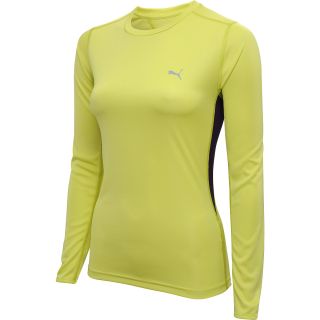 PUMA Womens PE Long Sleeve Running T Shirt   Size Large, Limeade