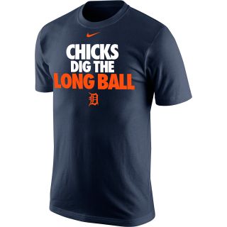 NIKE Mens Detroit Tigers Chicks Dig The Long Ball Short Sleeve T Shirt  