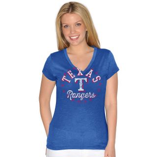 G III Womens Texas Rangers Lead Off V Neck T Shirt   Size Large