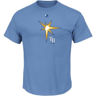 MAJESTIC ATHLETIC Mens Tampa Bay Rays BP Cap Logo Short Sleeve T Shirt   Size