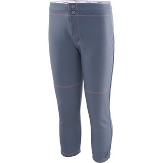 INTENSITY Girls Basic Softball Pants with Trim   Size Small, Gunmetal/pink